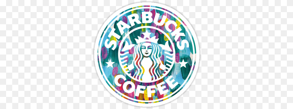 Painted Starbucks Logo Sticker, Face, Head, Person Png
