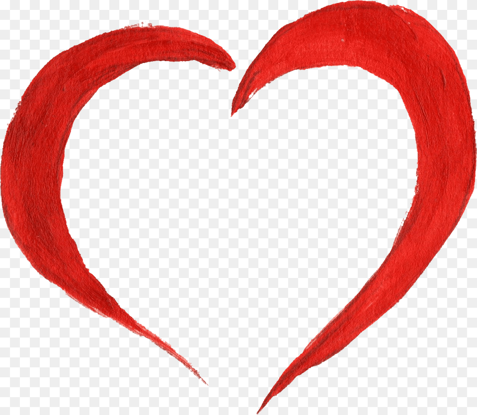 Painted Transparent Red Heart Paint Free Png Download