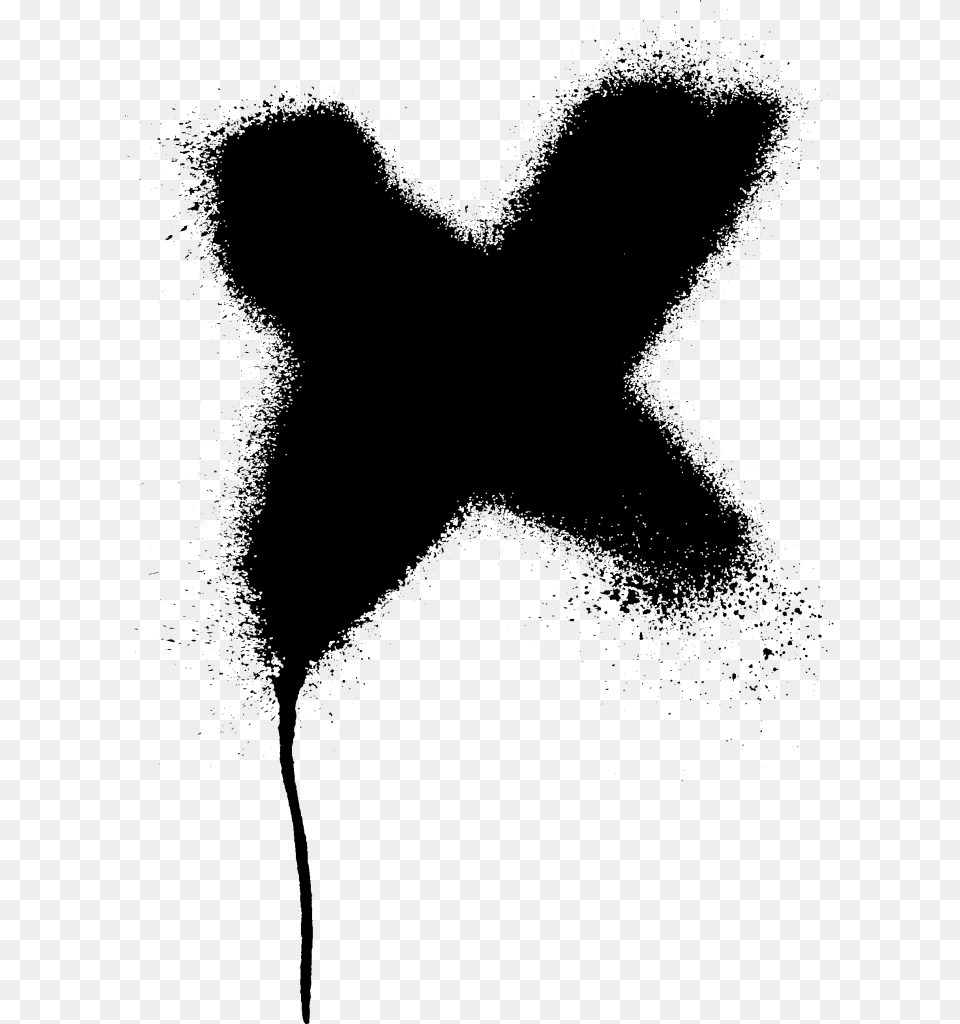 Painted X, Gray Free Transparent Png
