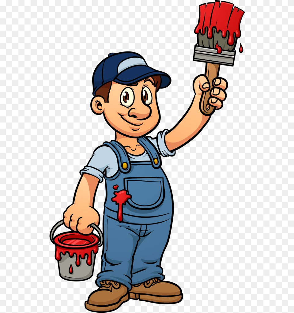 Painter Cartoon Cartoon Painter, Baby, Person, Cleaning, Face Free Png Download