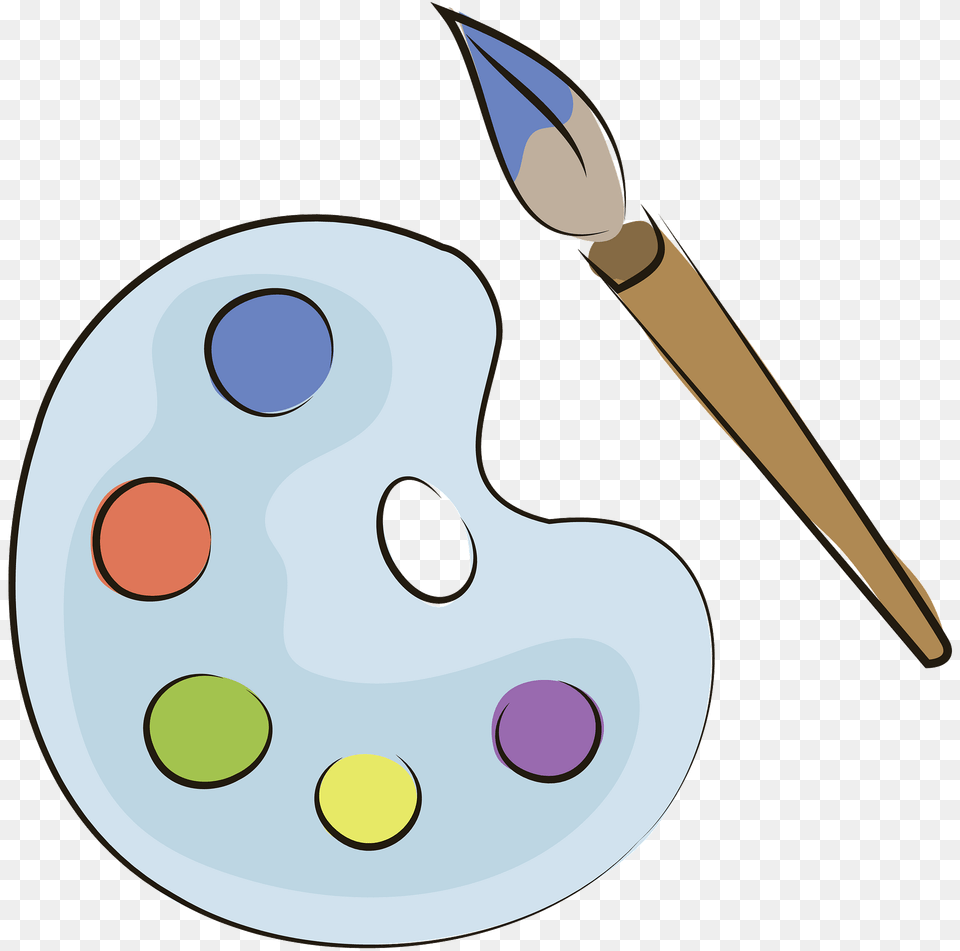 Painter Palette And Brush Clipart, Paint Container, Device, Tool Free Transparent Png