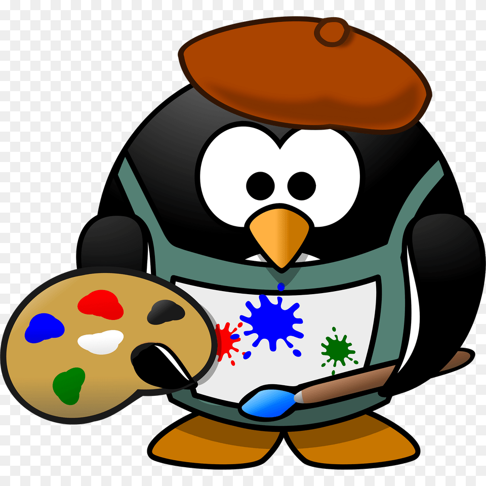 Painter Penguin Clipart, Animal, Bird, Device, Grass Png