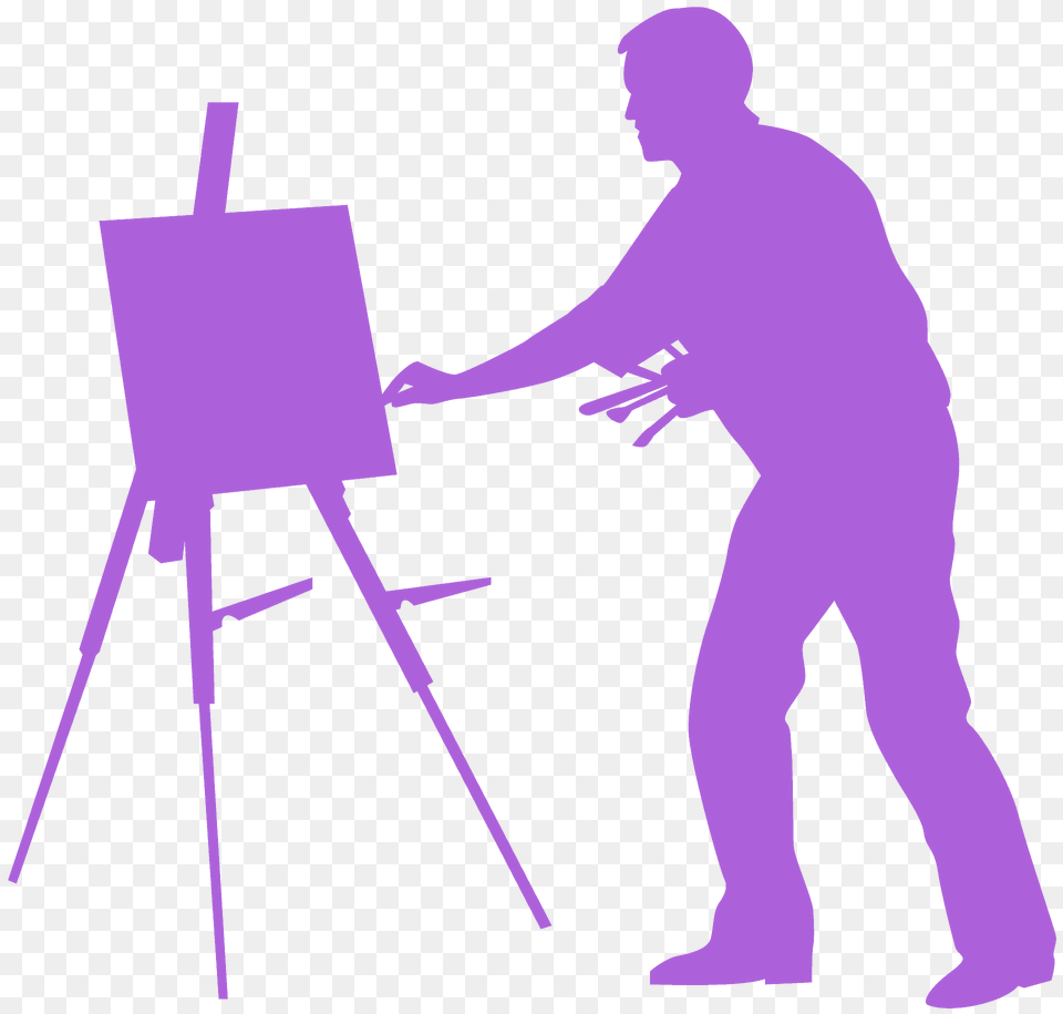 Painter Silhouette, Adult, Canvas, Male, Man Png Image