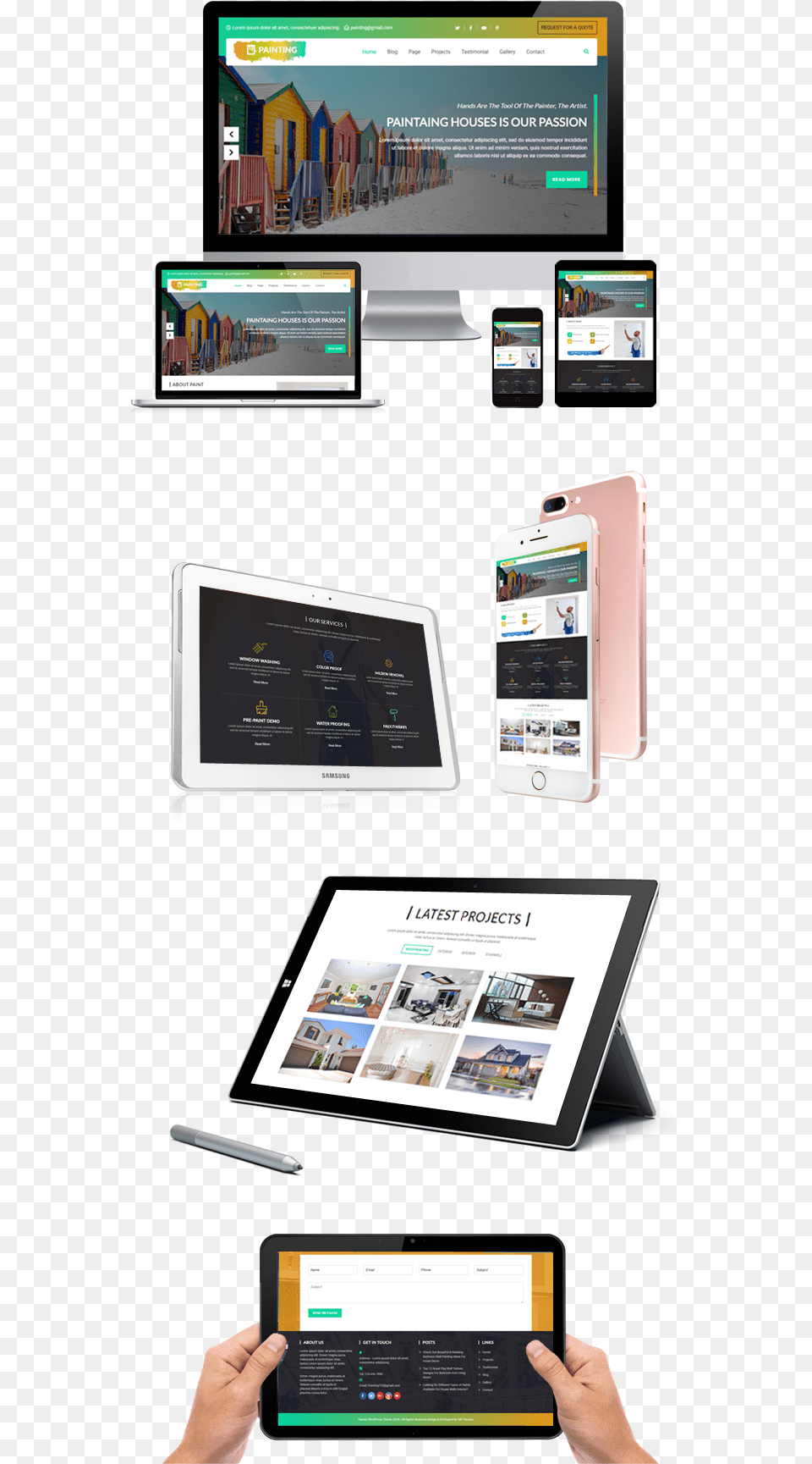 Painter Wordpress Theme Responsive Wordpress, Computer, Tablet Computer, Electronics, Hardware Png Image