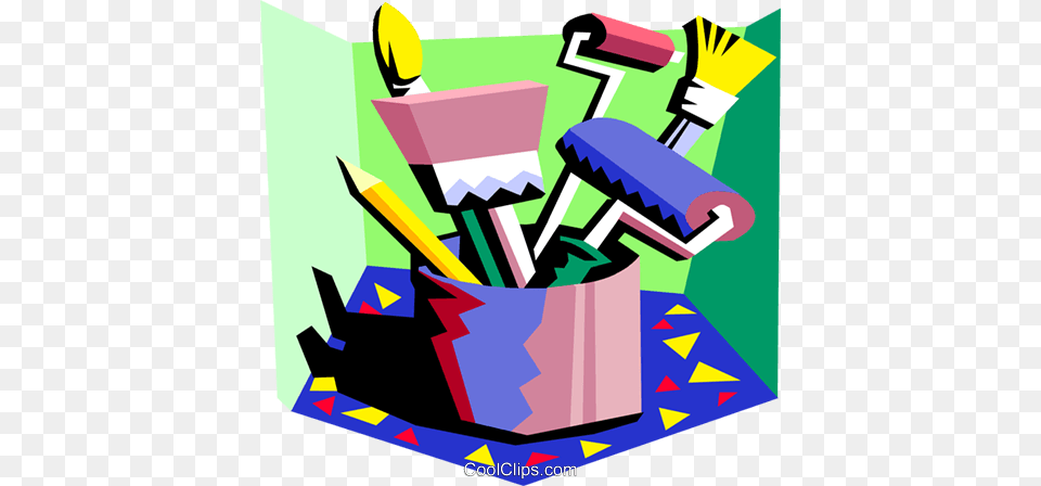 Painters Tools Royalty Vector Clip Art Illustration, Graphics, Dynamite, Weapon, Brush Png Image