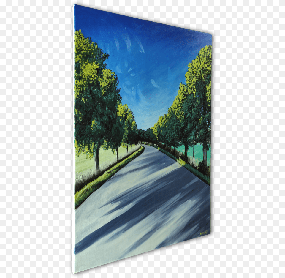Painting, Road, Tree, Tarmac, Nature Free Transparent Png