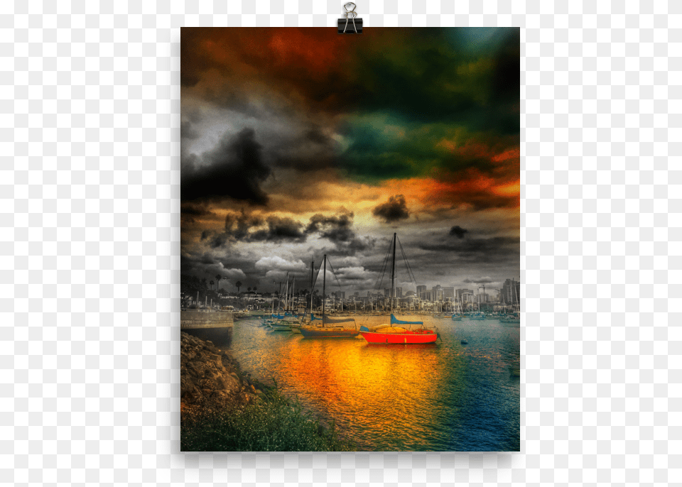 Painting, Boat, Waterfront, Watercraft, Water Free Png