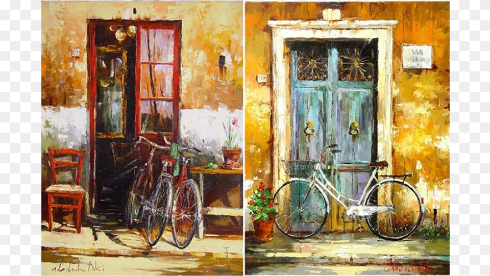 Painting, Art, Bicycle, Chair, Furniture Png