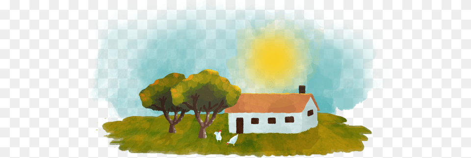 Painting, Architecture, Building, Cottage, House Free Png Download