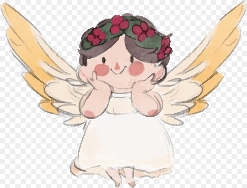 Painting Angel Cartoon Little Watercolor Angel Clipart, Baby, Person Free Png