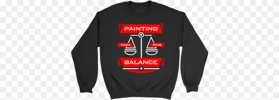 Painting Balance Equals Yoga Amp Wine Funny Trick Or Treat Scary Halloween Pumpkin Witch, Clothing, Knitwear, Long Sleeve, Sleeve Free Png