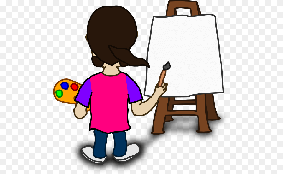 Painting Cartoon Cliparts, Canvas, Brush, Device, Tool Png Image