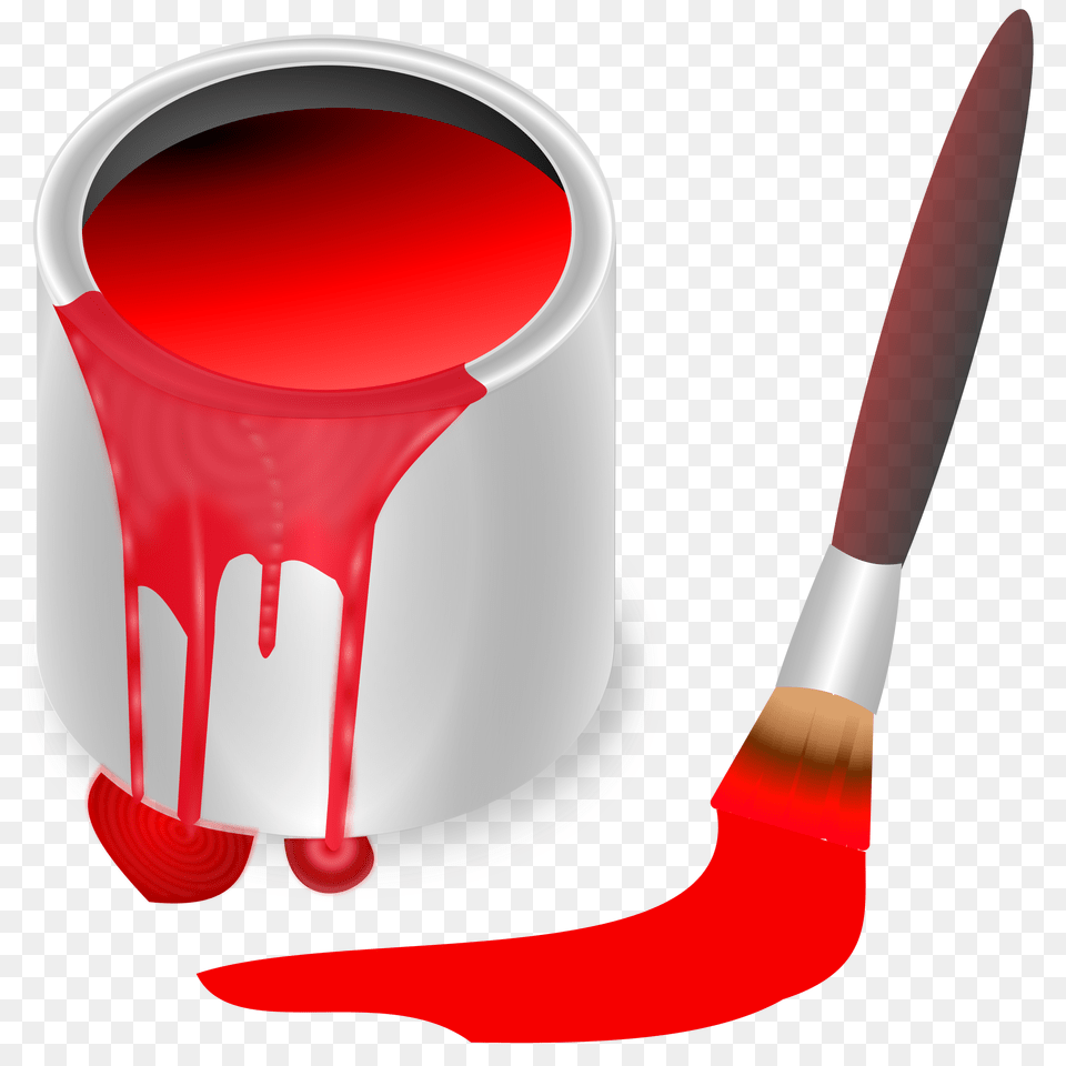Painting Clipart Red Color, Brush, Device, Paint Container, Tool Png Image