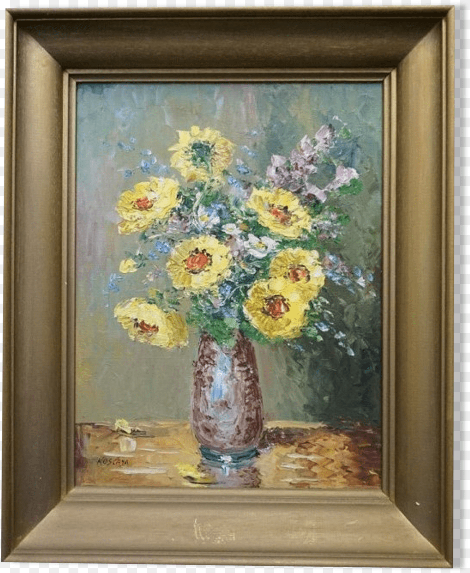 Painting Flowers In A Vase Selency Picture Frame, Art, Flower, Plant, Rose Free Png