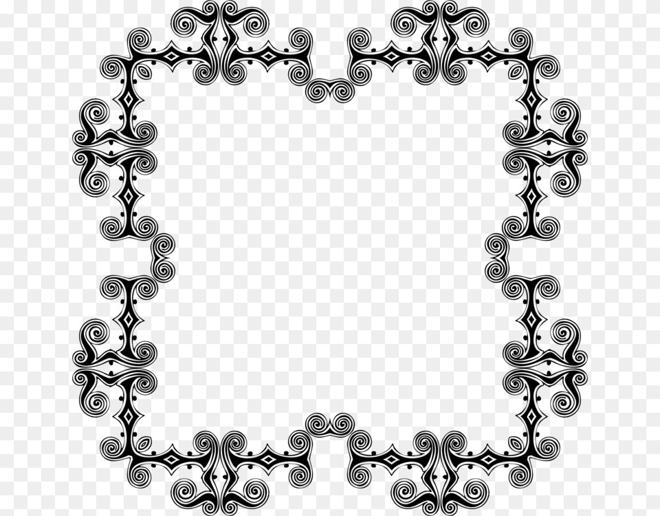 Painting Line Art Floral Design, Gray Png Image