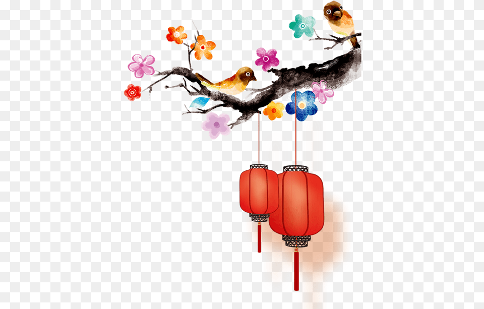 Painting New Year Art, Animal, Bird, Flower, Plant Free Png Download