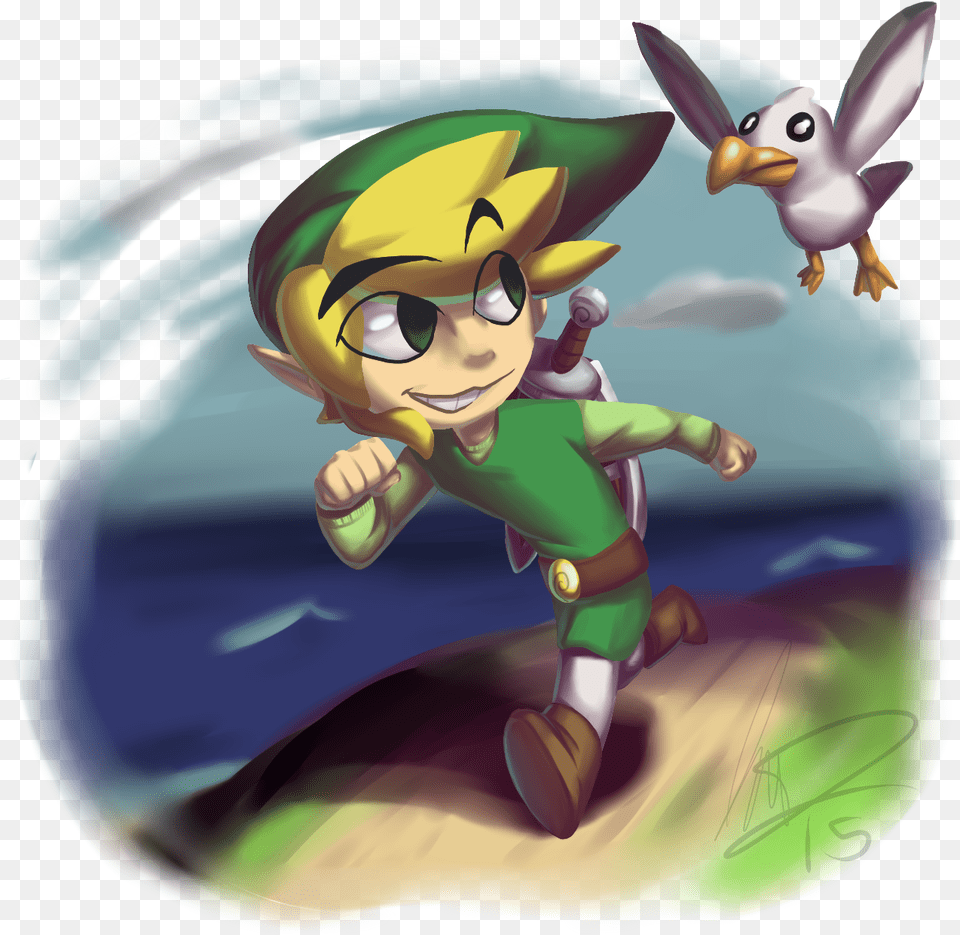 Painting Of Toon Link Cartoon, Baby, Person, Book, Comics Free Png