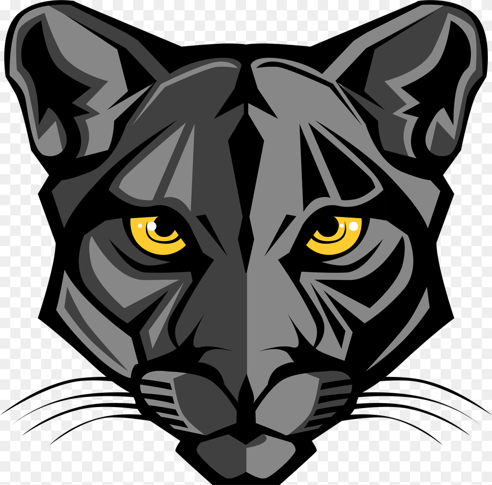 Painting Panthers Mascot Logo Panther, Animal, Mammal, Ammunition, Grenade Png Image