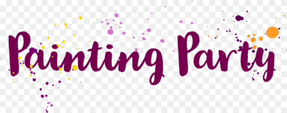 Painting Party Headliner Calligraphy, Purple, Paper, Confetti Free Transparent Png