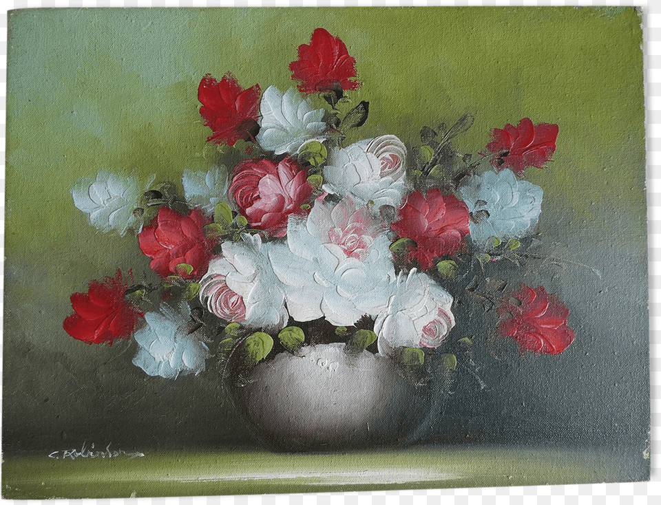 Painting Signed Oil Garden Roses, Art, Plant, Pattern, Graphics Free Png Download