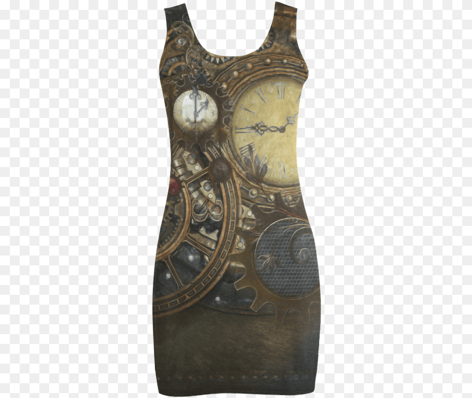 Painting Steampunk Clocks And Gears Medea Vest Dress One Piece Garment, Clothing Free Png Download