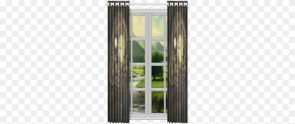 Painting Steampunk Clocks And Gears New Window Curtain 1x Harry Potter Slytherin Polyester Window Curtain, Door, Architecture, Building, Gate Png