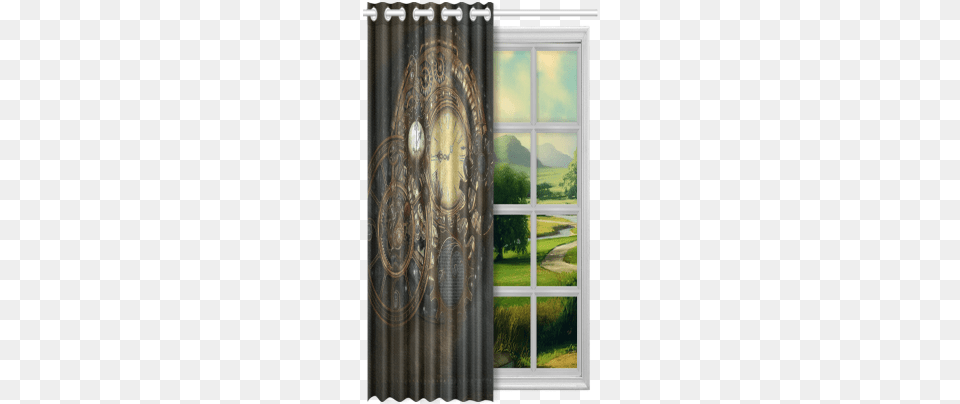 Painting Steampunk Clocks And Gears New Window Curtain 1x Harry Potter Slytherin Polyester Window Curtain, Door Png