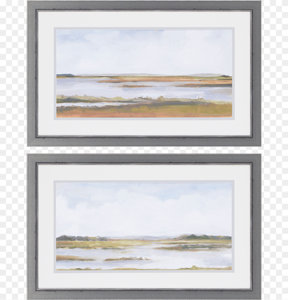 Paintings Wetland Panorama Ii Artwork Set Of 2 37quotx23quot Silver, Art, Painting Free Png