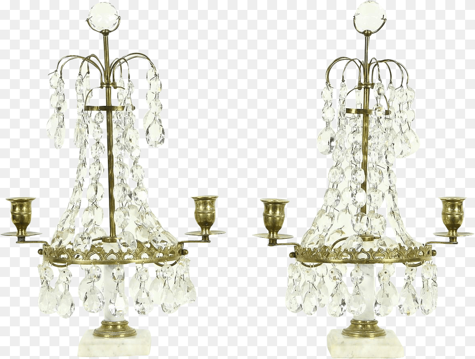 Pair 1900 Antique Candelabra Marble Brass Amp Crystal Earrings, Chandelier, Lamp Png