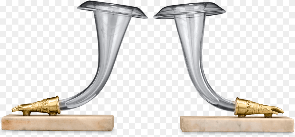 Pair Of Glass Cornucopia Vases Wood, Blade, Dagger, Knife, Weapon Free Png Download