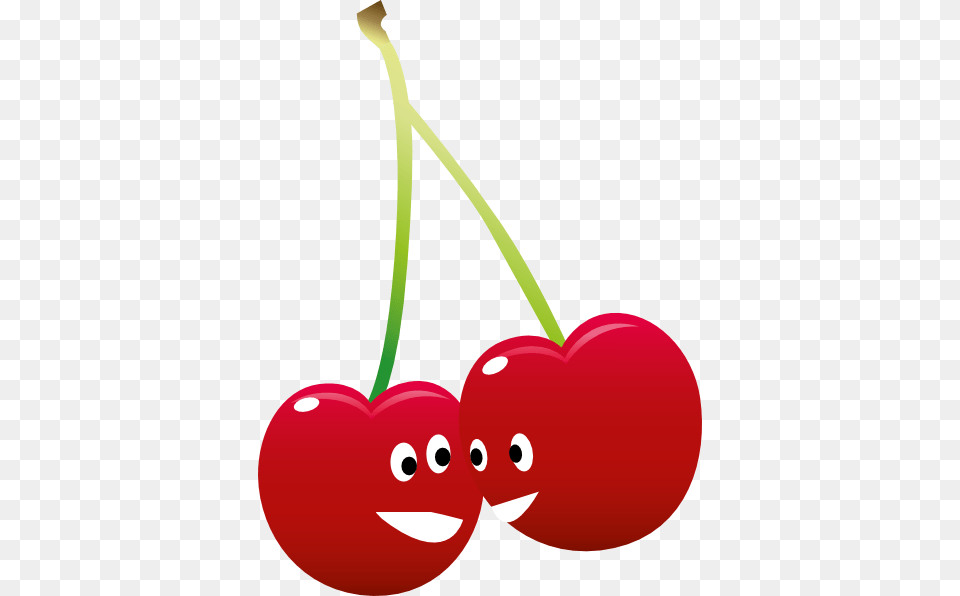 Pair Of Talking Cherries Clip Art, Cherry, Food, Fruit, Plant Png Image