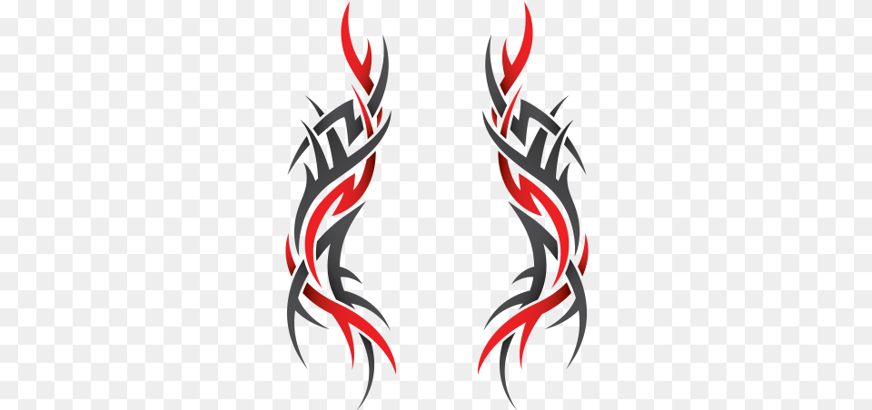 Pair Of Tribal Design Red Black Red And Black Tribal Free Png