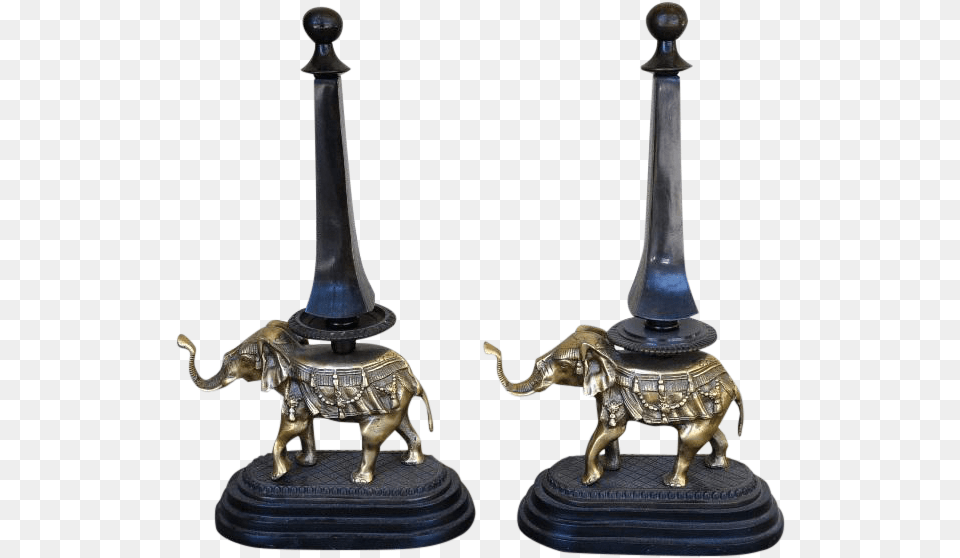 Pair Of Unique Bronze And Brass Elephant Sculpture Indian Elephant, Animal, Mammal, Wildlife, Candle Free Transparent Png