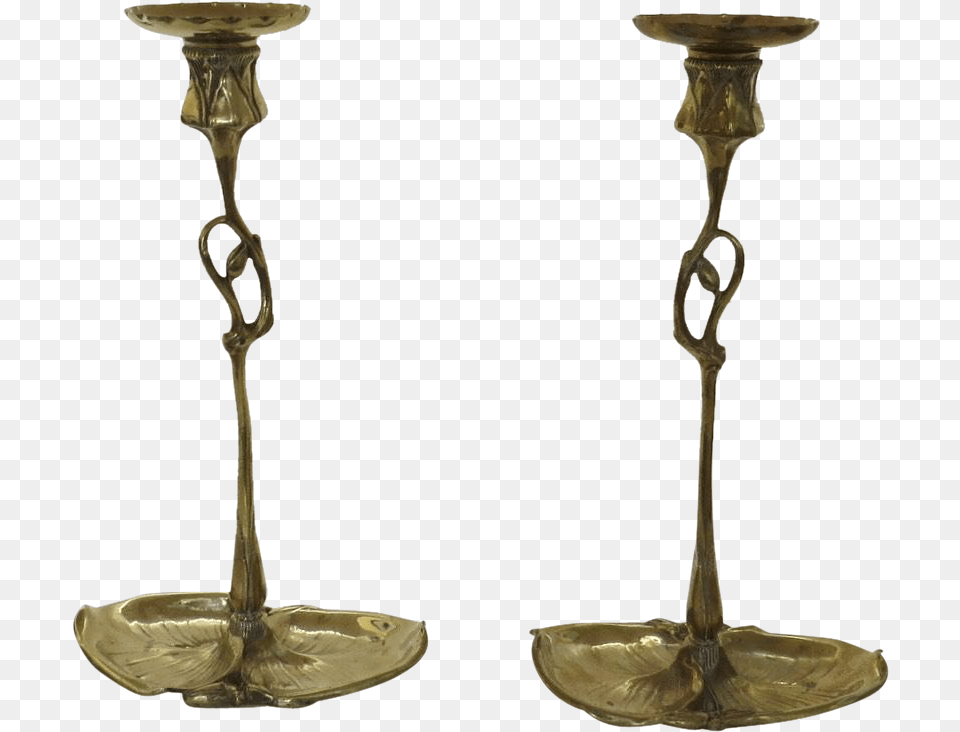 Pair Of Very Organic Brass Candlesticks Art, Candle, Candlestick Free Png