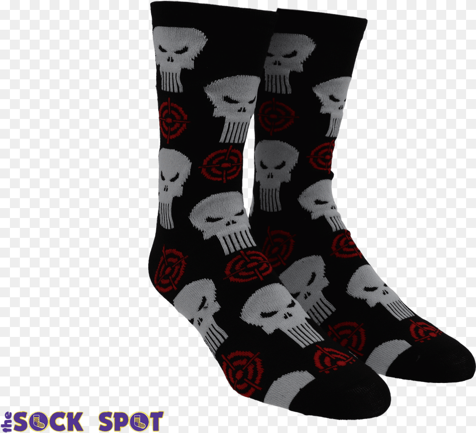 Pair Pack Marvel Punisher Socks Sock, Clothing, Hosiery, Person, Face Png Image
