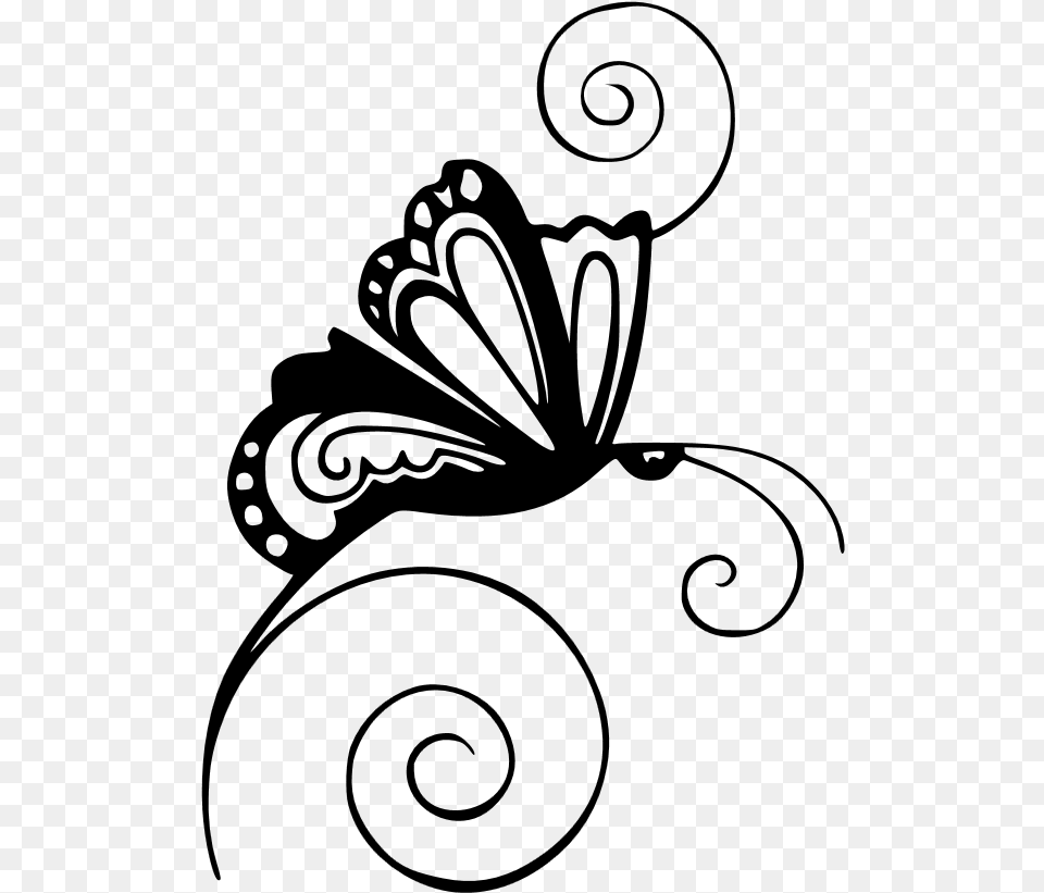 Paisley Clipart Butterfly Butterfly Swirl, Gray Free Transparent Png