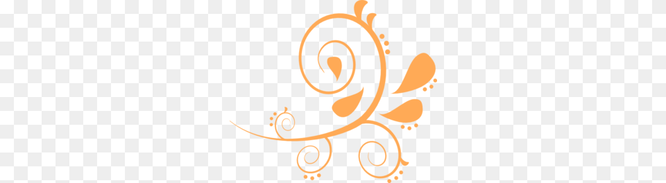 Paisley Curves Tangerine Clip Art, Floral Design, Graphics, Pattern Free Png