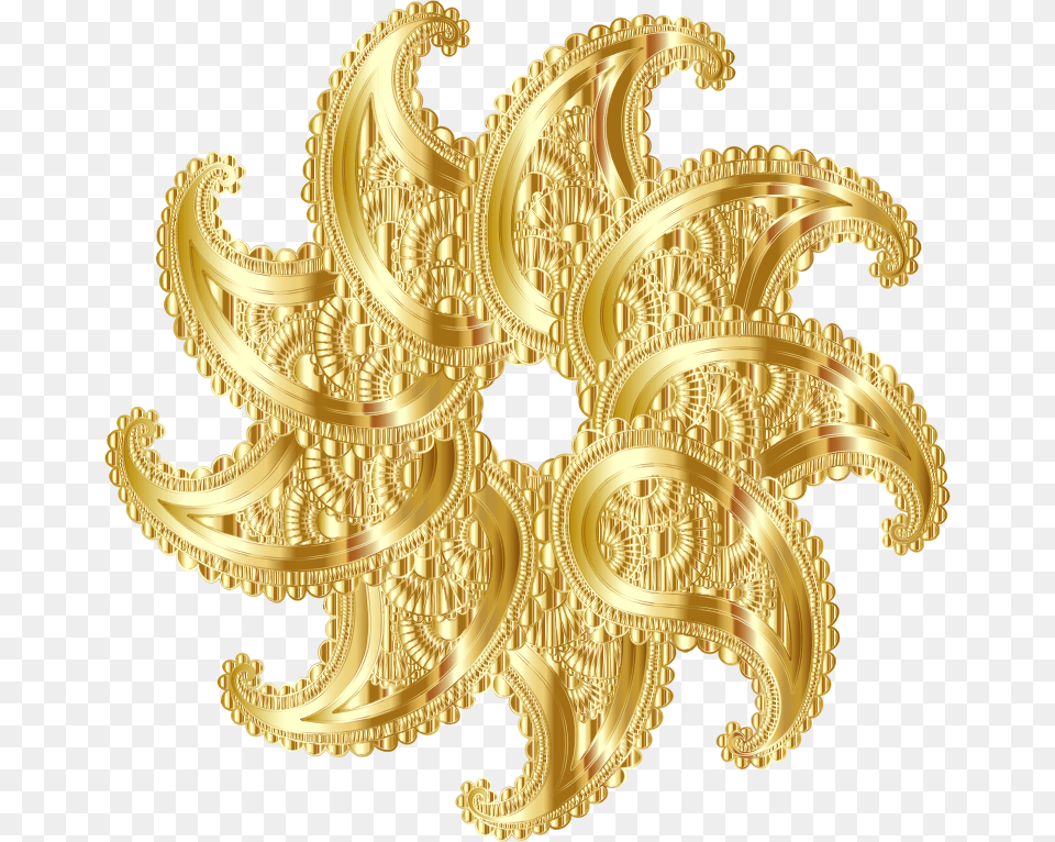 Paisley Mandala Extended Motif, Chandelier, Gold, Lamp, Accessories Free Transparent Png