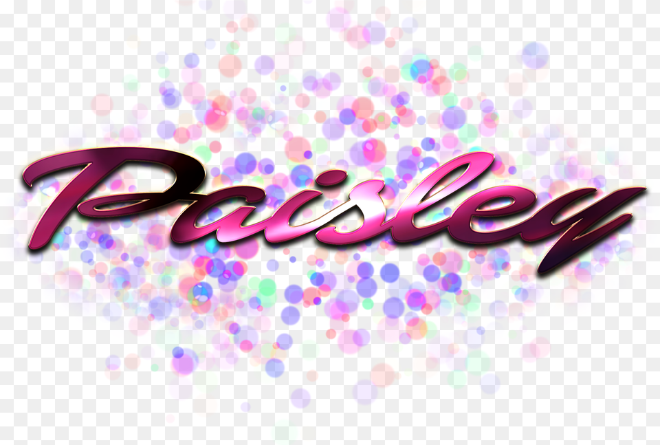 Paisley Name Logo Bokeh Graphic Design, Art, Graphics, Purple, Paper Png