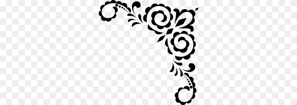 Paisley Ornament Art Black And White Floral Design, Gray Free Png
