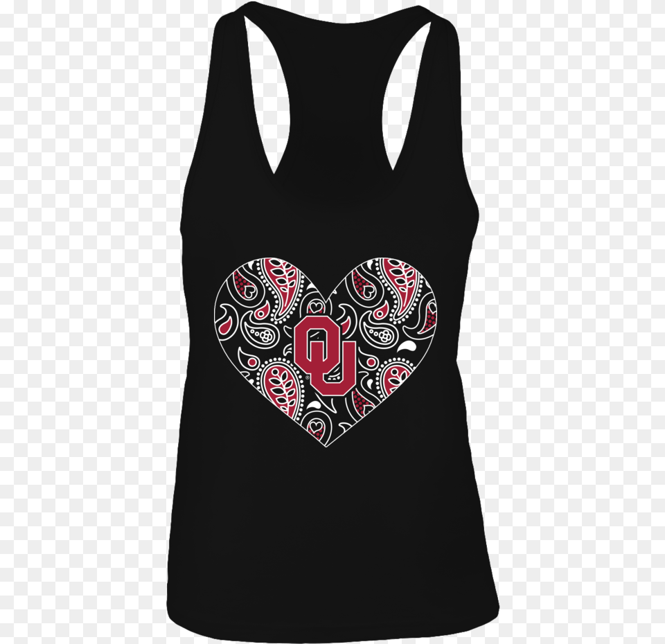 Paisley Pattern Heart Oklahoma Sooners Shirt Paisley West Virginia Mountaineers, Clothing, Tank Top Free Png Download