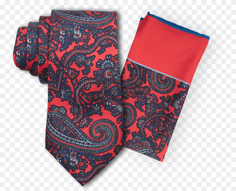 Paisley Red Tie Set Silk, Pattern Png