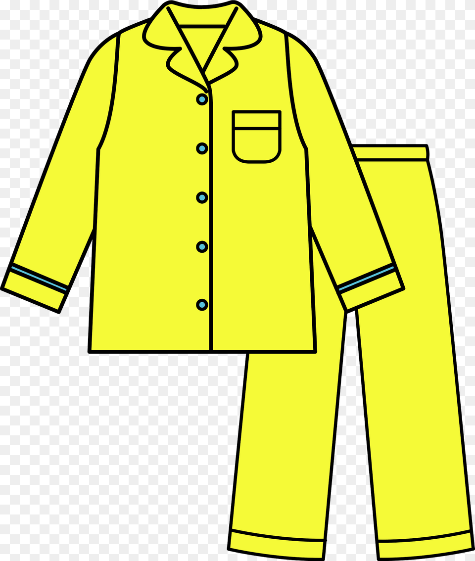 Pajamas Shirt And Pants Clipart, Clothing, Coat, Raincoat Png