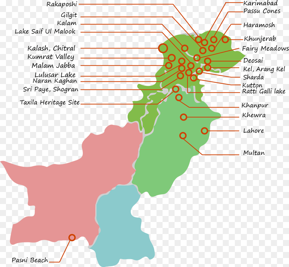 Pakistan Capital City Map Colored Map Of Pakistan, Chart, Plot, Atlas, Diagram Png