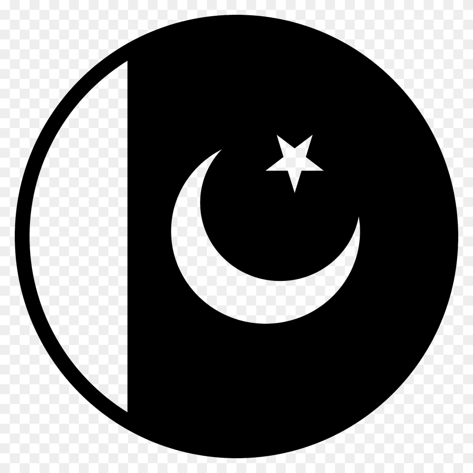 Pakistan Flag Emoji Clipart, Symbol, Star Symbol, Disk, Nature Free Png Download