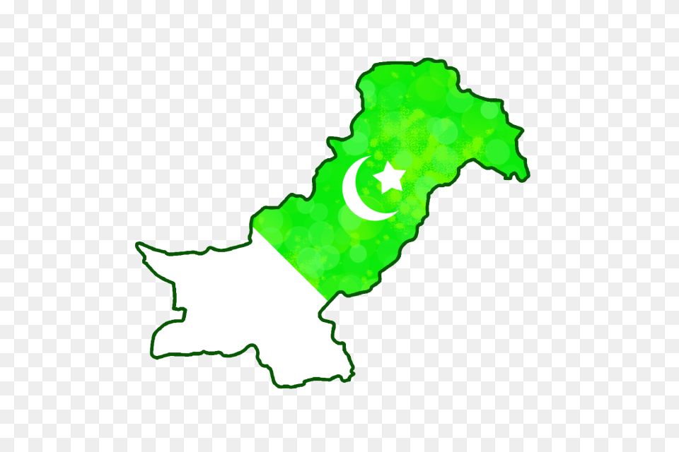 Pakistan Map With Pakistan Flag Art With Boekh, Green, Chart, Plot, Outdoors Free Transparent Png