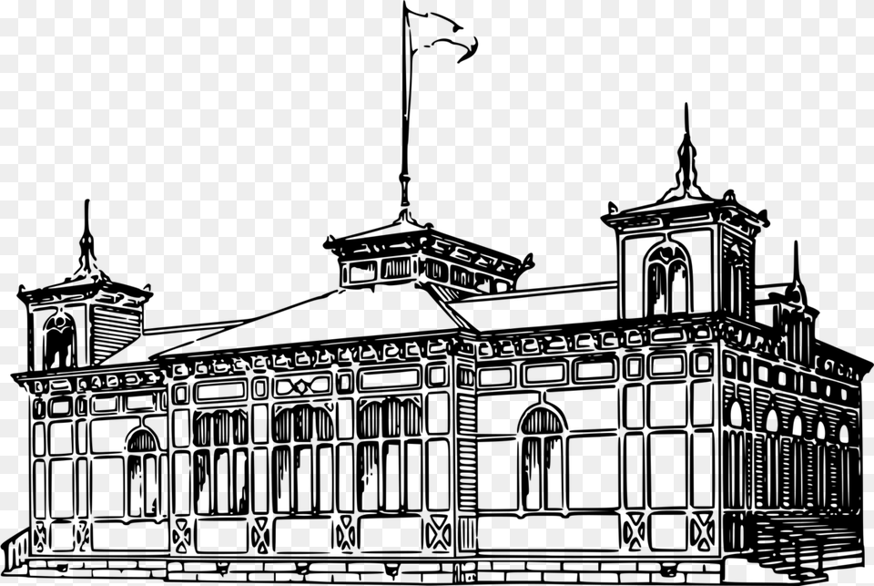 Palace Black And White School Black And White, Gray Free Png