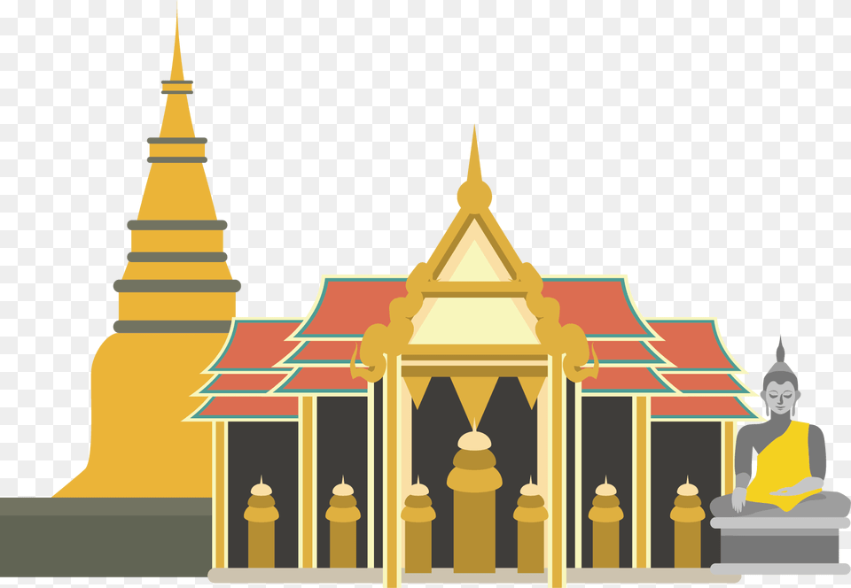 Palace Clipart Golden Palace Thai Temple Icon, Architecture, Building, Shrine, Prayer Png