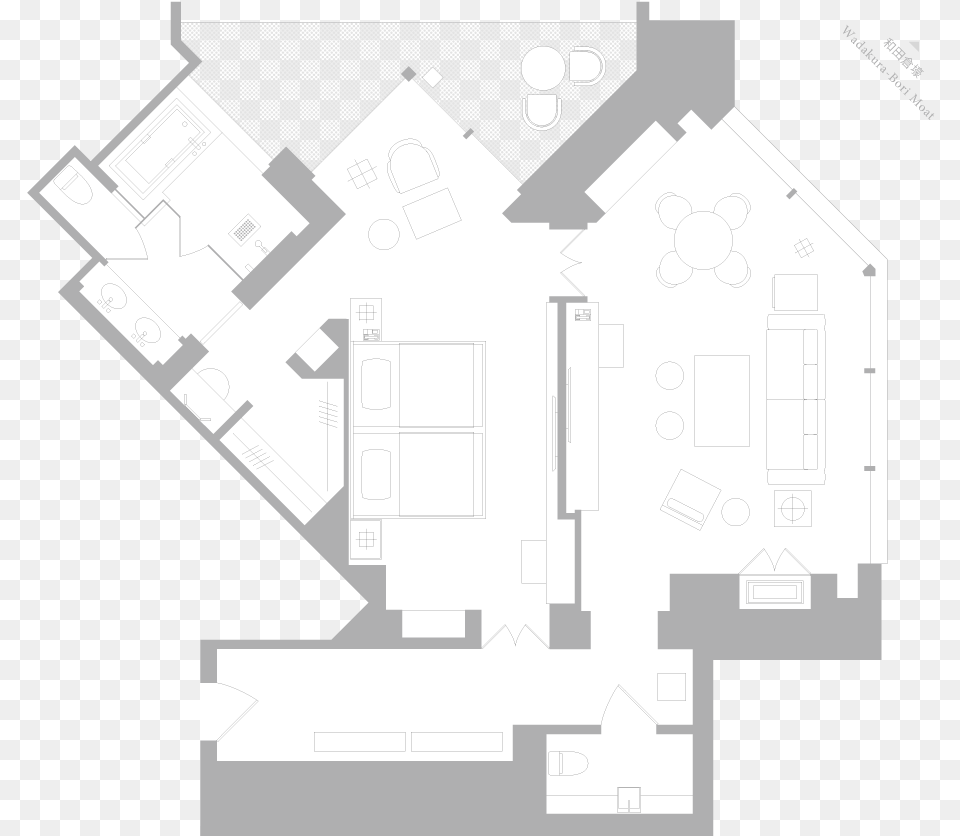 Palace Hotel Tokyo Terrace Suite Floor Plan, Diagram, Floor Plan, Chart, Plot Free Png Download