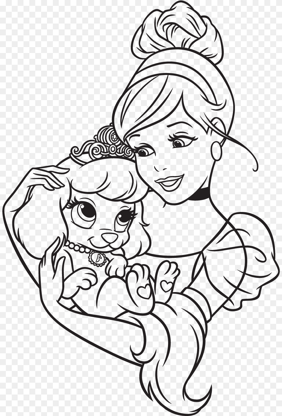 Palace Pets Coloring Pages Photo Color Cinderella Palace Pets, Person, Face, Head, Art Png Image